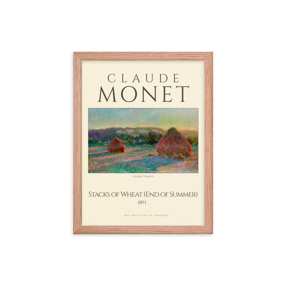 Stacks of Wheat (End of Summer) by Claude Monet Framed Print