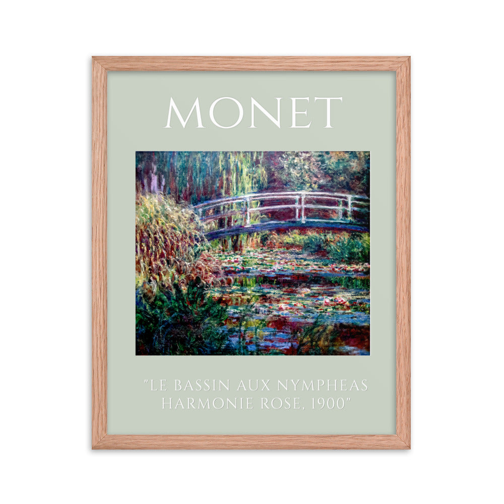 Le Bassin aux nymphéas, harmonie rose by Claude Monet Framed Print