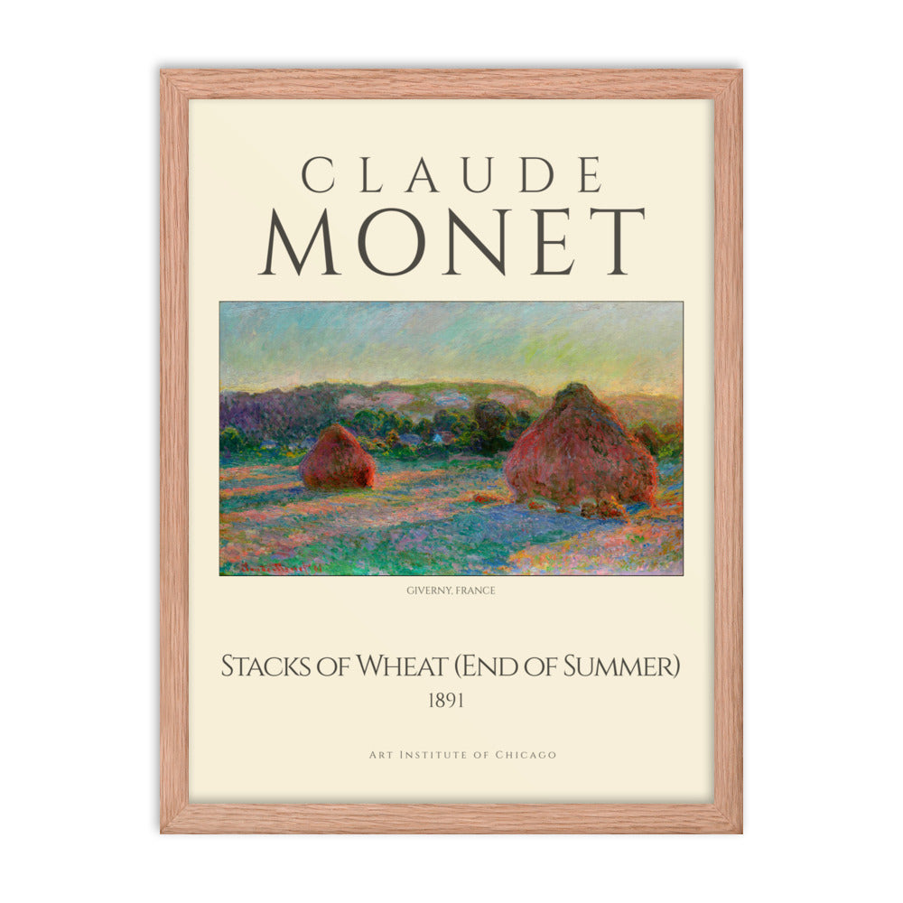 Stacks of Wheat (End of Summer) by Claude Monet Framed Print
