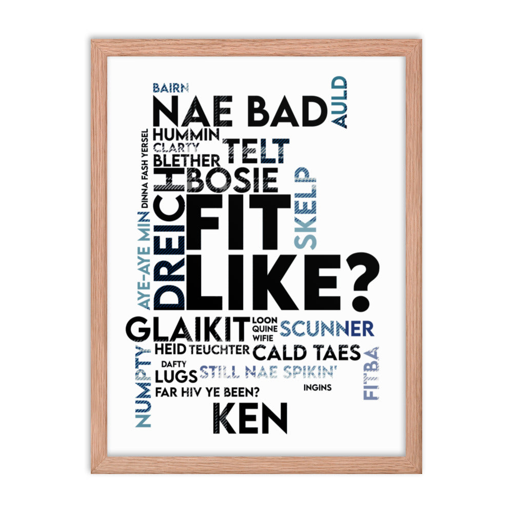 Doric Slang Words Framed Print