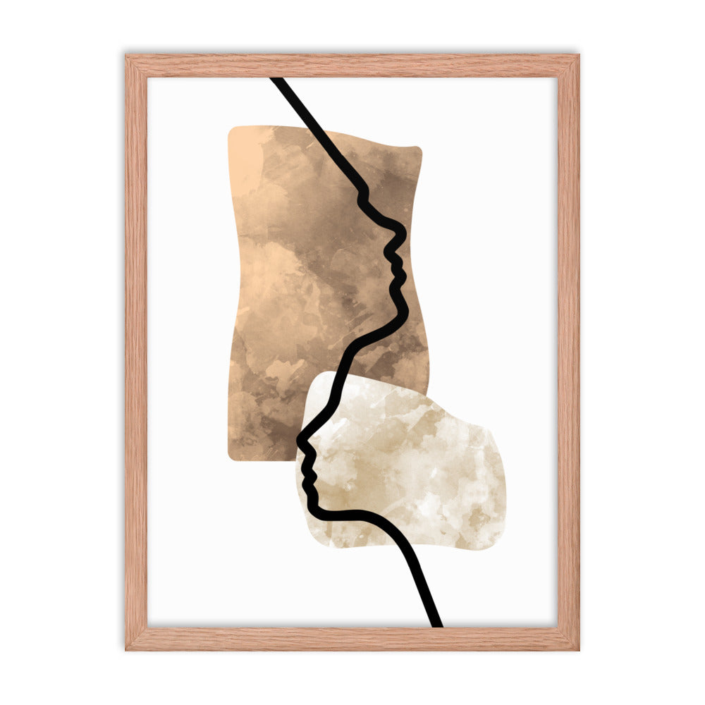 Double Face Line Art Framed Print
