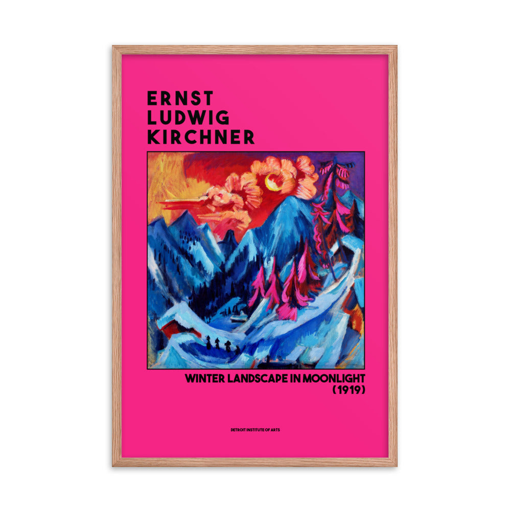 Winter Landscape in Moonlight by Ernst Ludwig Kirchner Framed Print