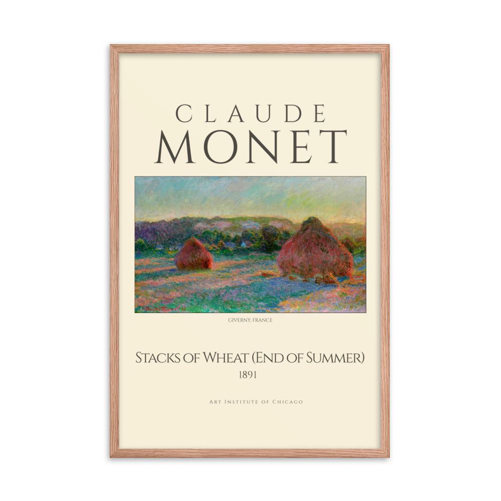 Stacks of Wheat (End of Summer) by Claude Monet Framed Print
