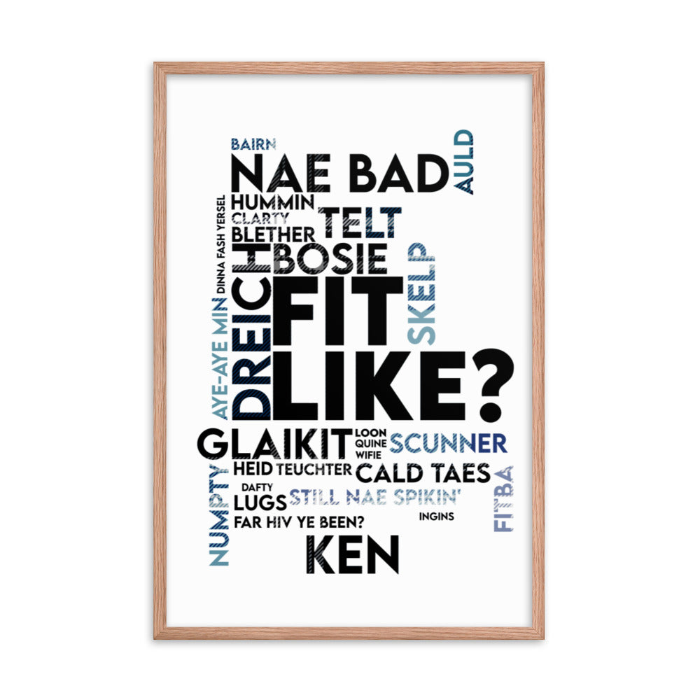 Doric Slang Words Framed Print