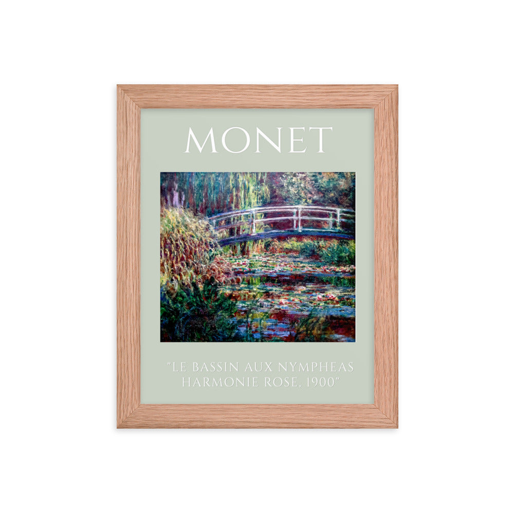 Le Bassin aux nymphéas, harmonie rose by Claude Monet Framed Print