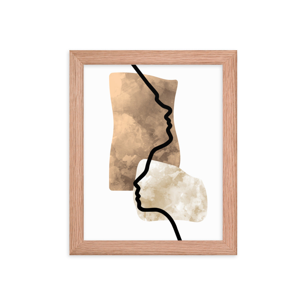 Double Face Line Art Framed Print