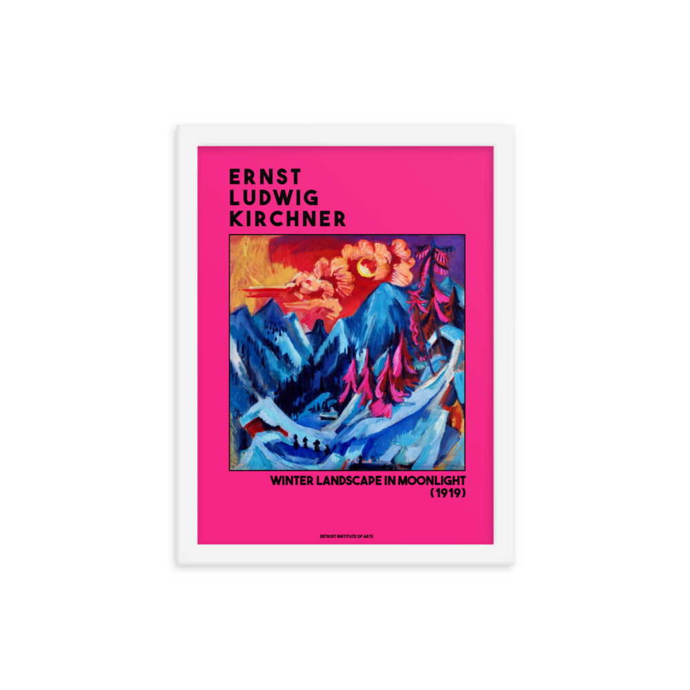 Winter Landscape in Moonlight by Ernst Ludwig Kirchner Framed Print