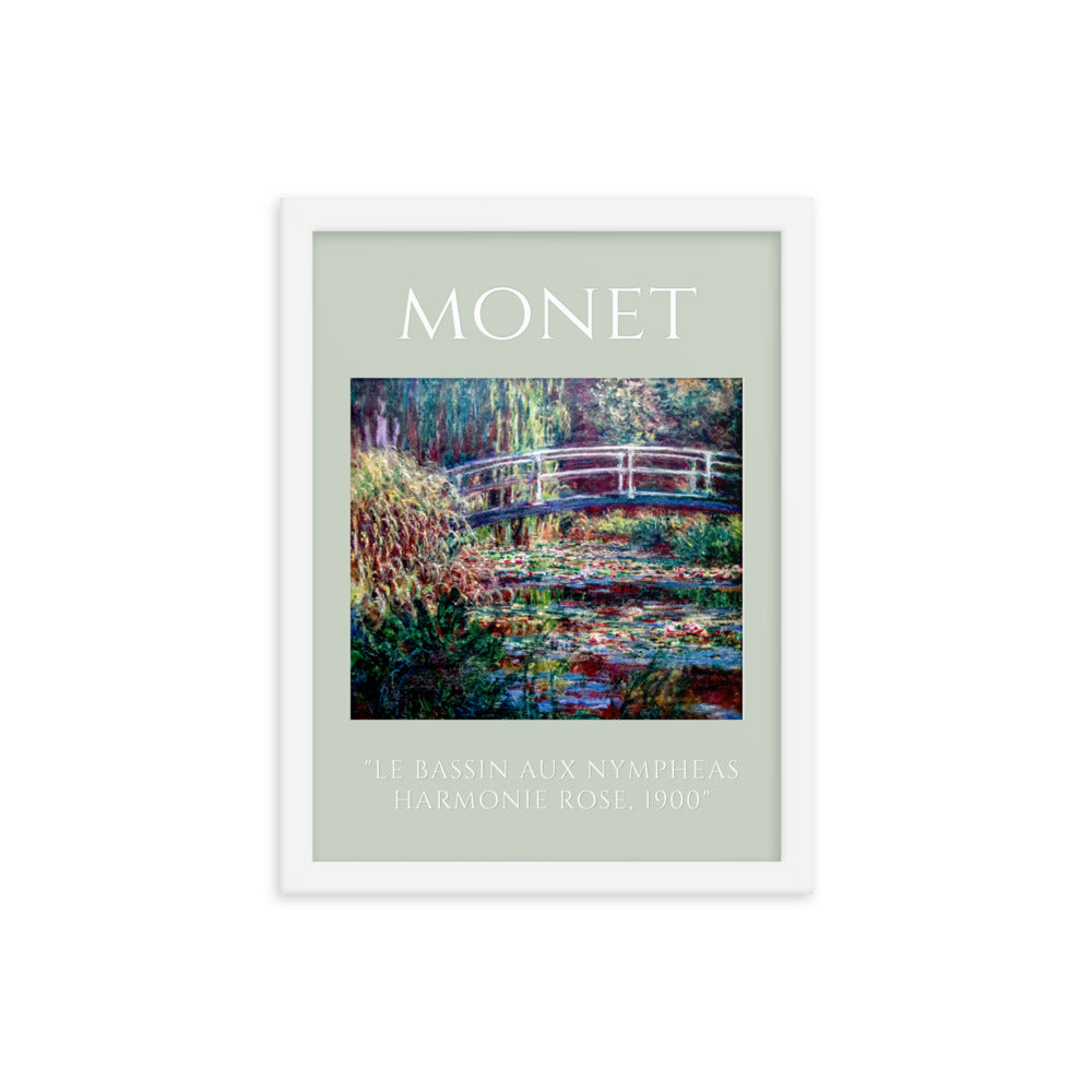 Le Bassin aux nymphéas, harmonie rose by Claude Monet Framed Print