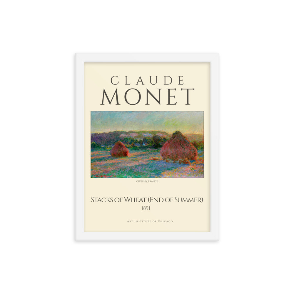 Stacks of Wheat (End of Summer) by Claude Monet Framed Print