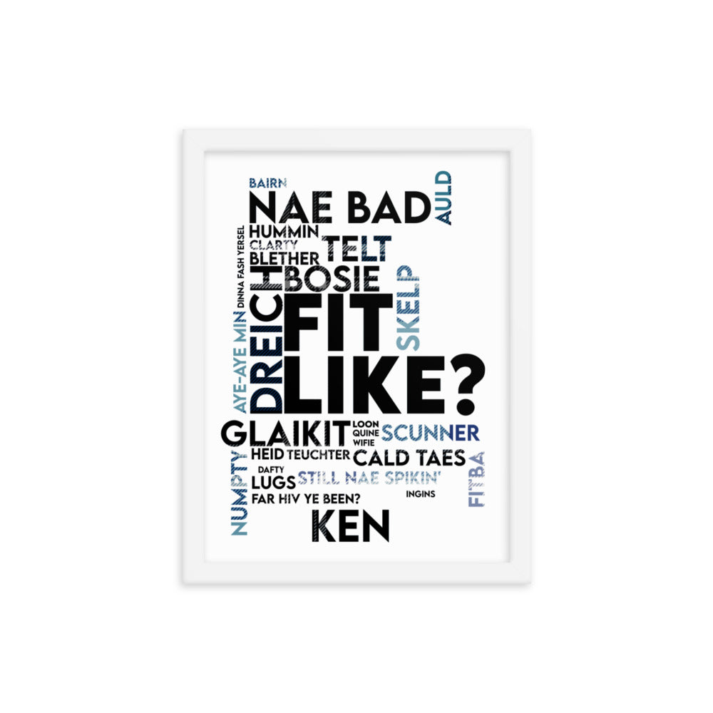 Doric Slang Words Framed Print