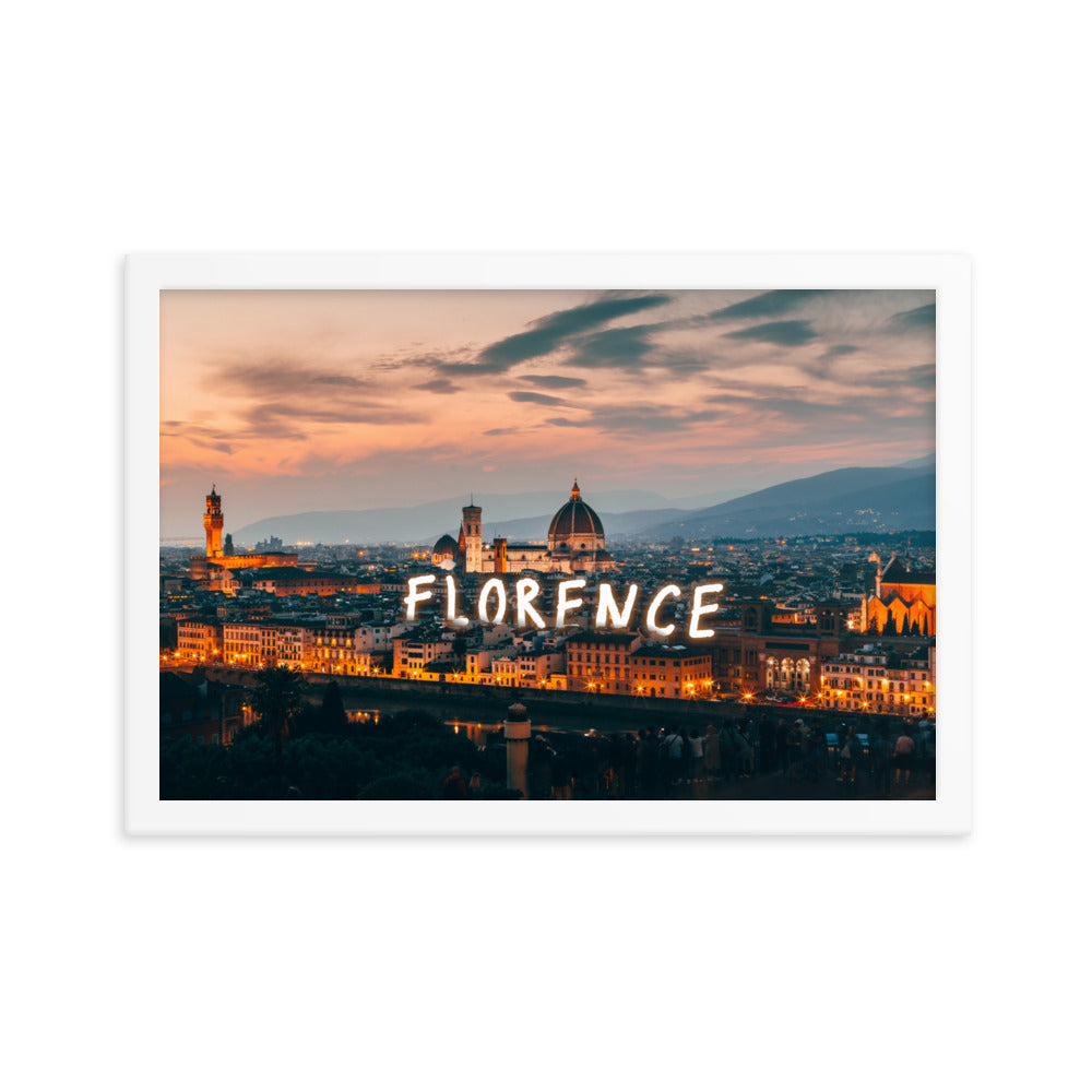Florence in Text Framed Print
