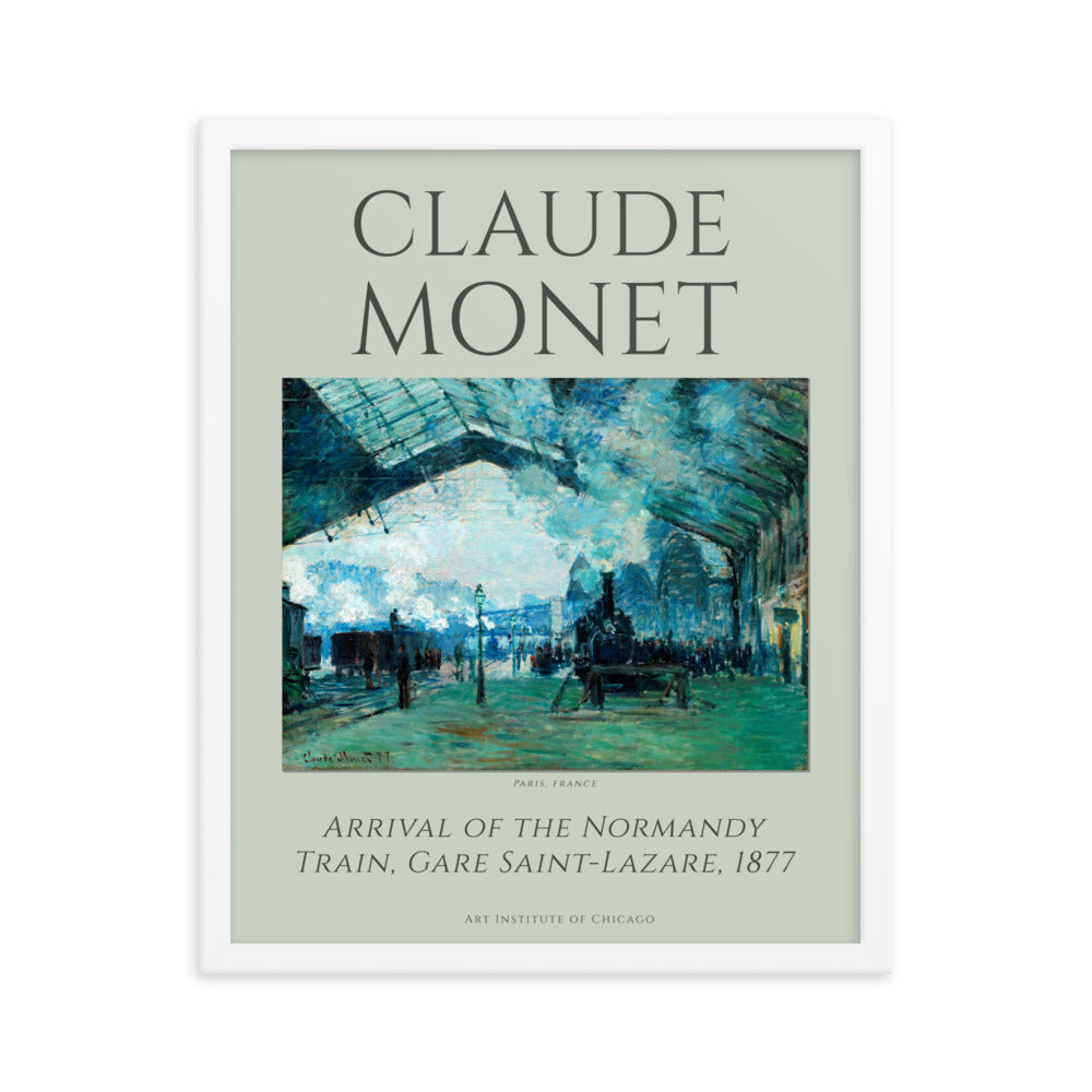 Arrival of the Normandy Train by Claude Monet Framed Print