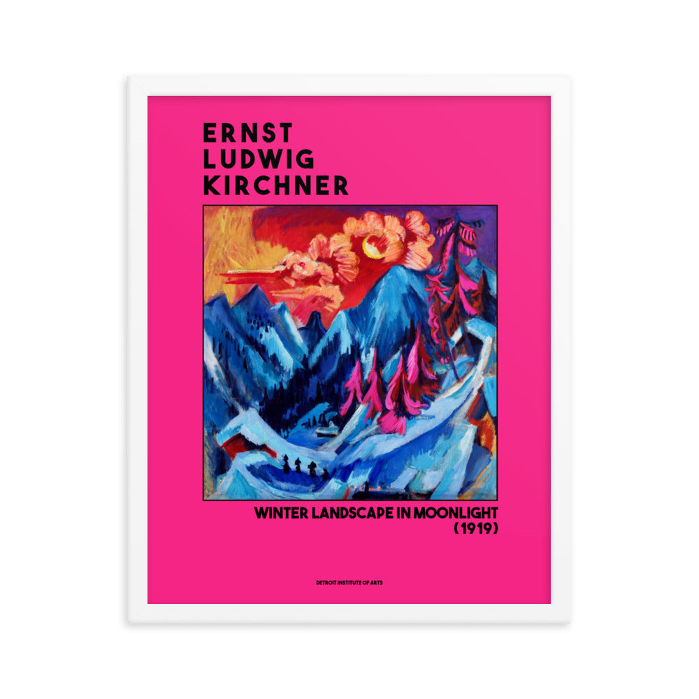 Winter Landscape in Moonlight by Ernst Ludwig Kirchner Framed Print
