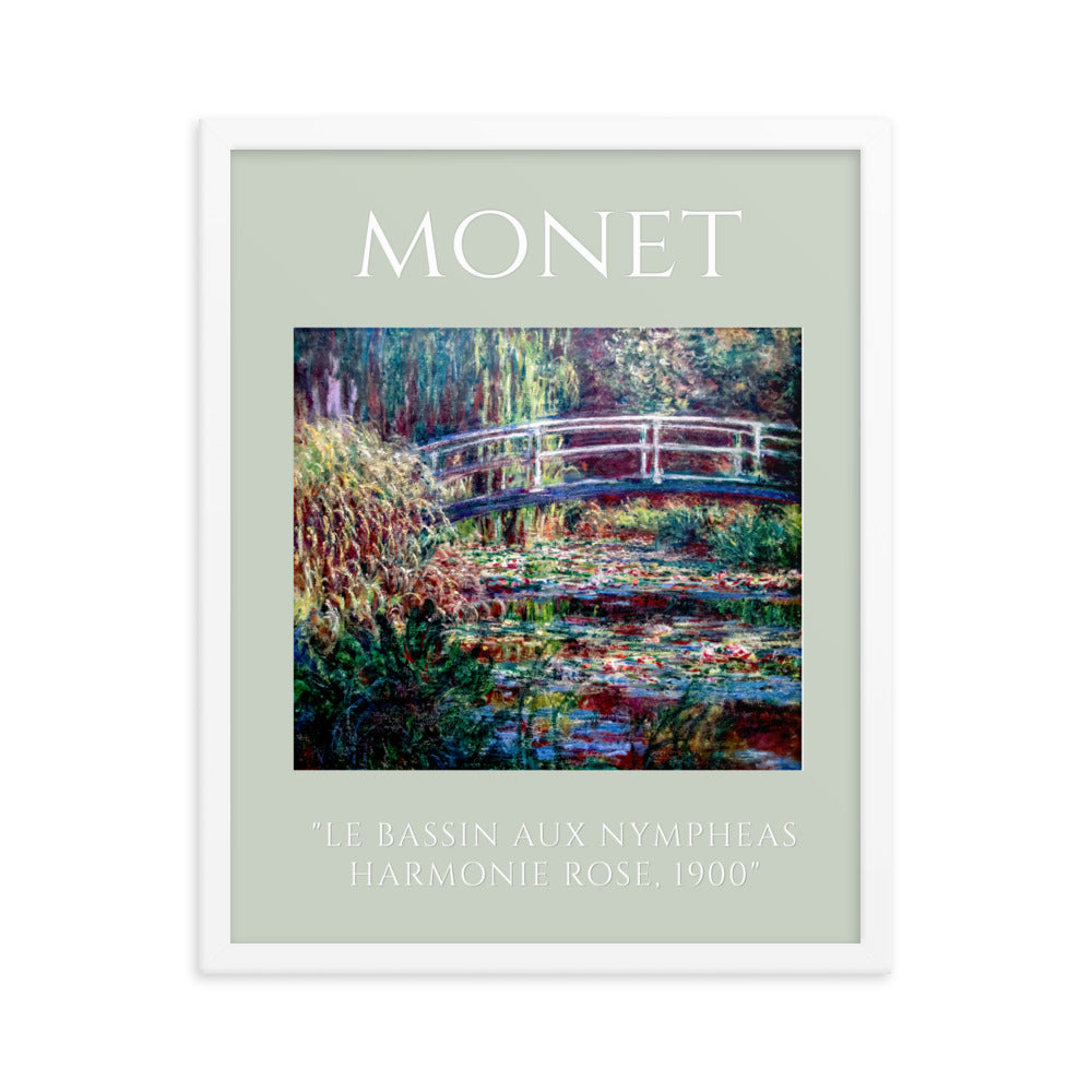 Le Bassin aux nymphéas, harmonie rose by Claude Monet Framed Print