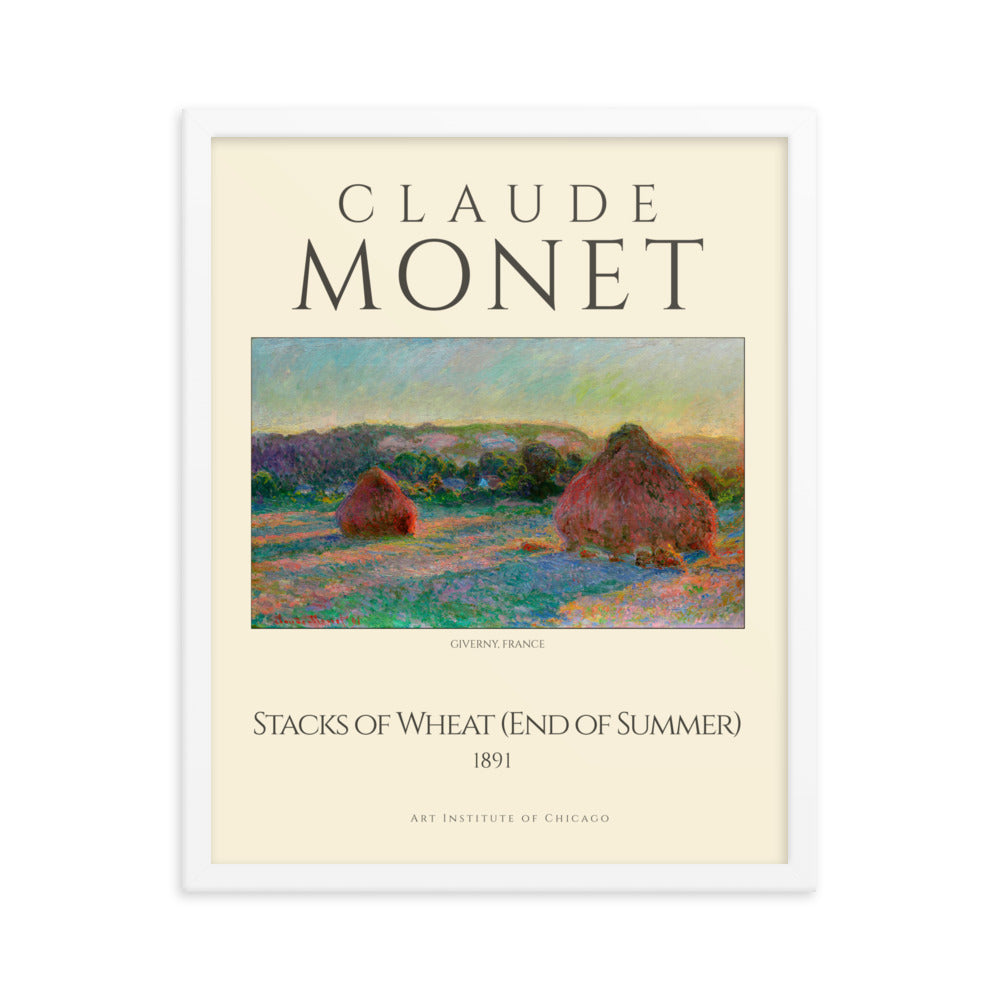 Stacks of Wheat (End of Summer) by Claude Monet Framed Print
