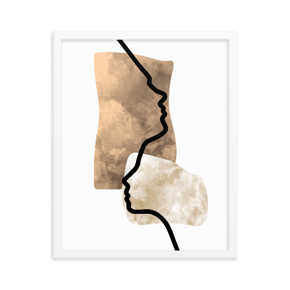 Double Face Line Art Framed Print