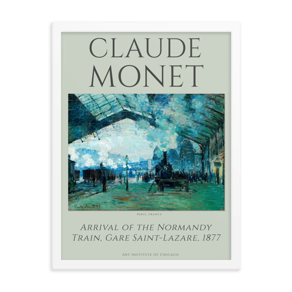 Arrival of the Normandy Train by Claude Monet Framed Print
