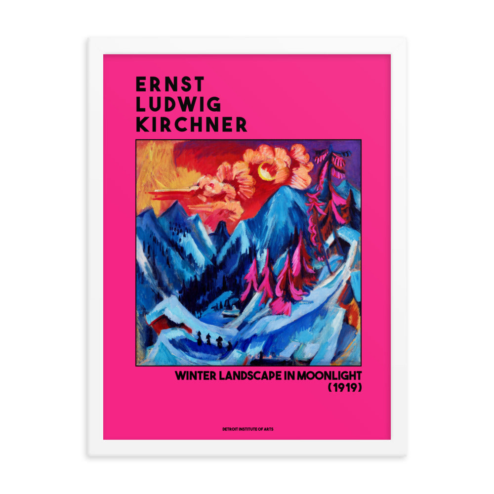 Winter Landscape in Moonlight by Ernst Ludwig Kirchner Framed Print