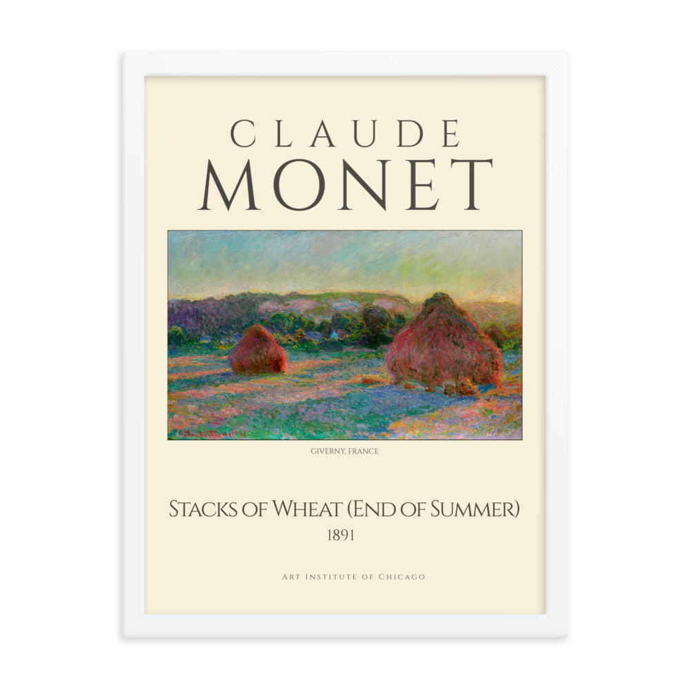Stacks of Wheat (End of Summer) by Claude Monet Framed Print
