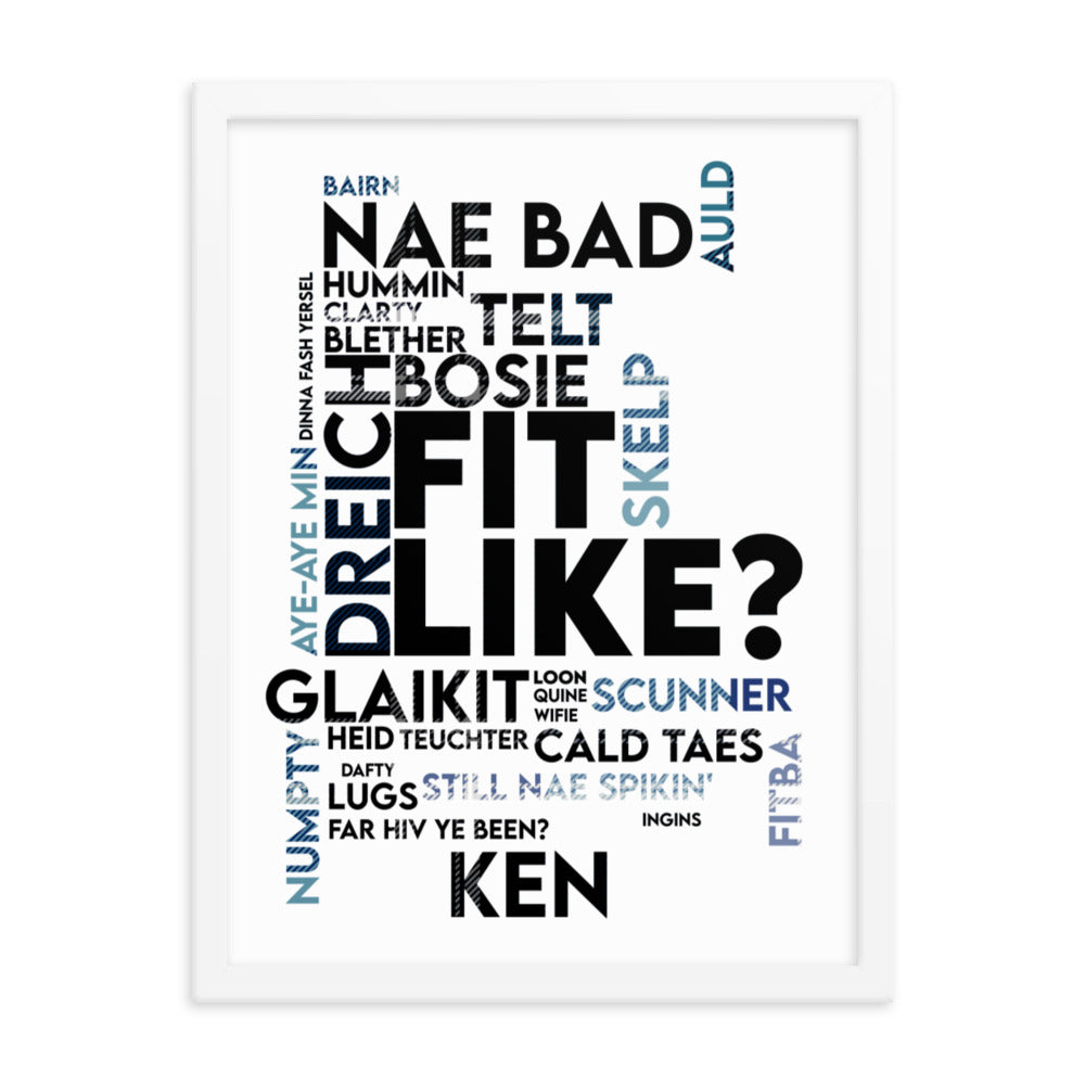 Doric Slang Words Framed Print