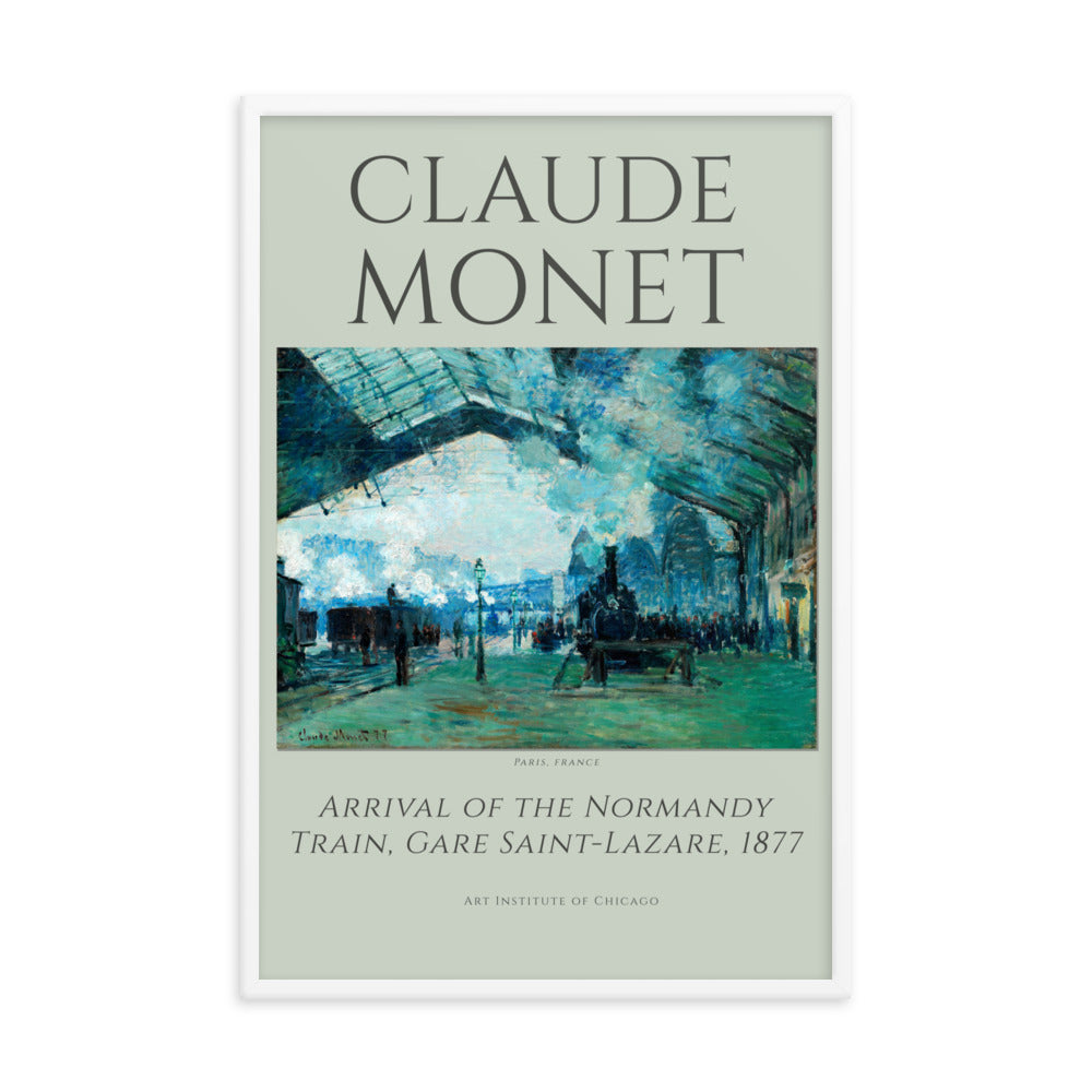 Arrival of the Normandy Train by Claude Monet Framed Print