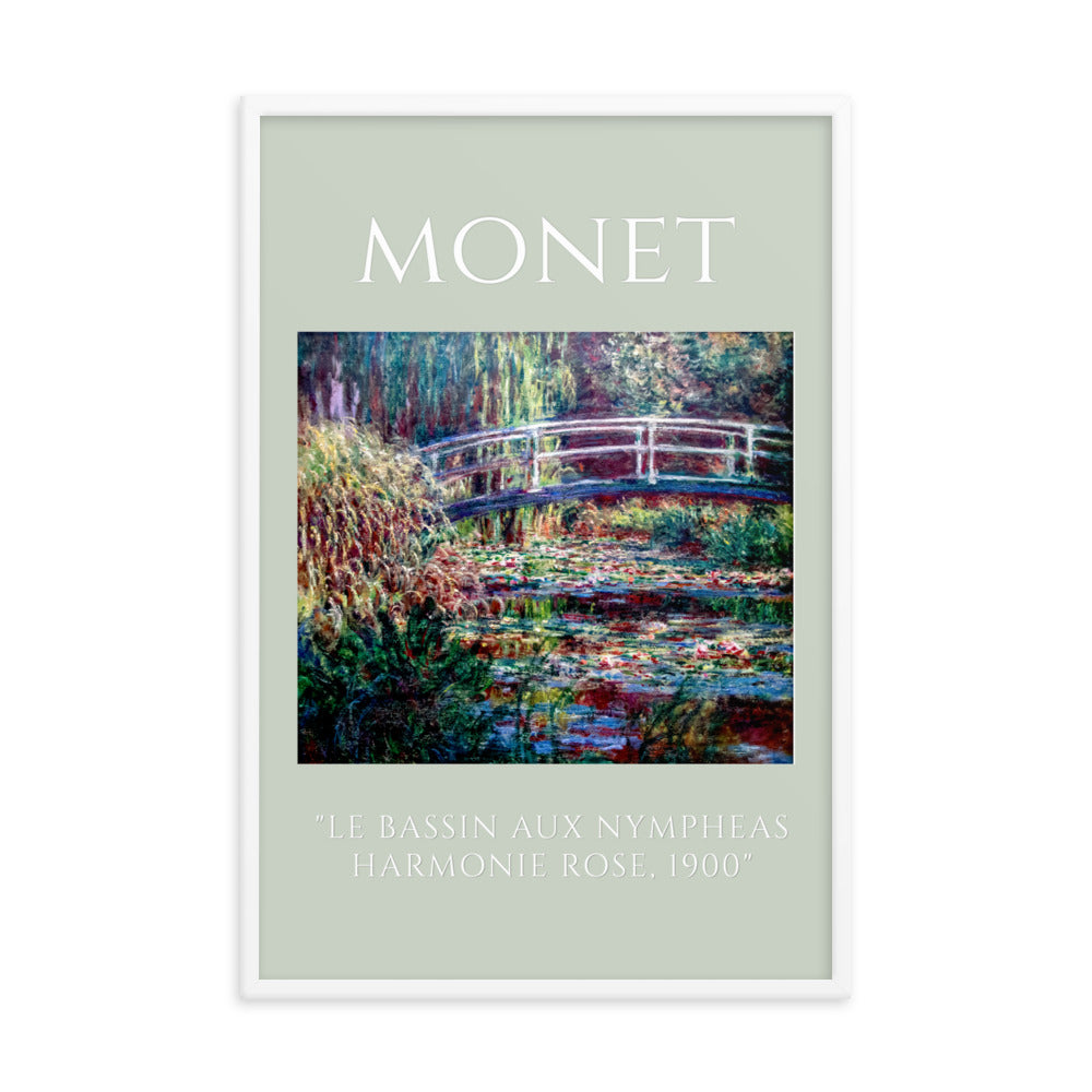 Le Bassin aux nymphéas, harmonie rose by Claude Monet Framed Print