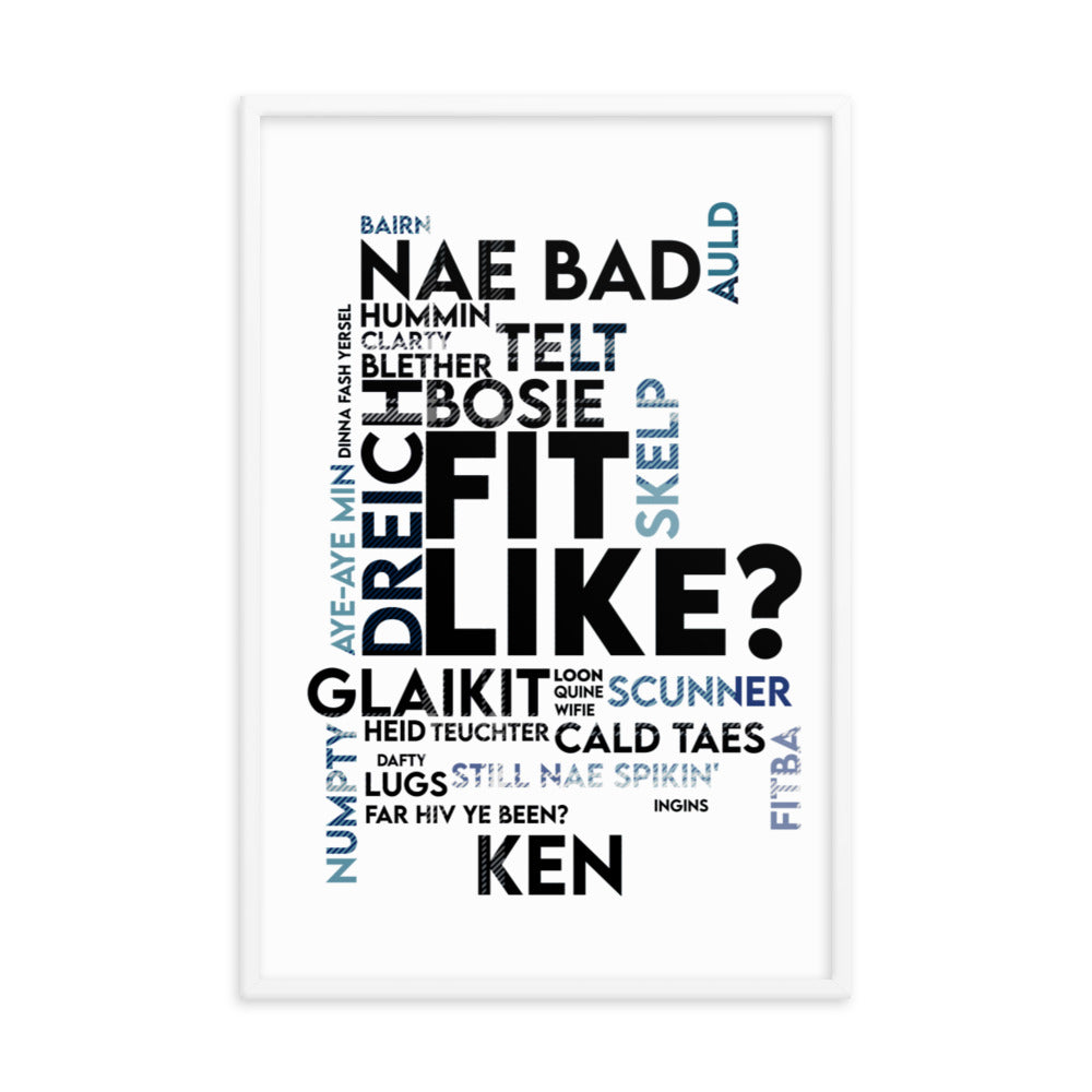 Doric Slang Words Framed Print
