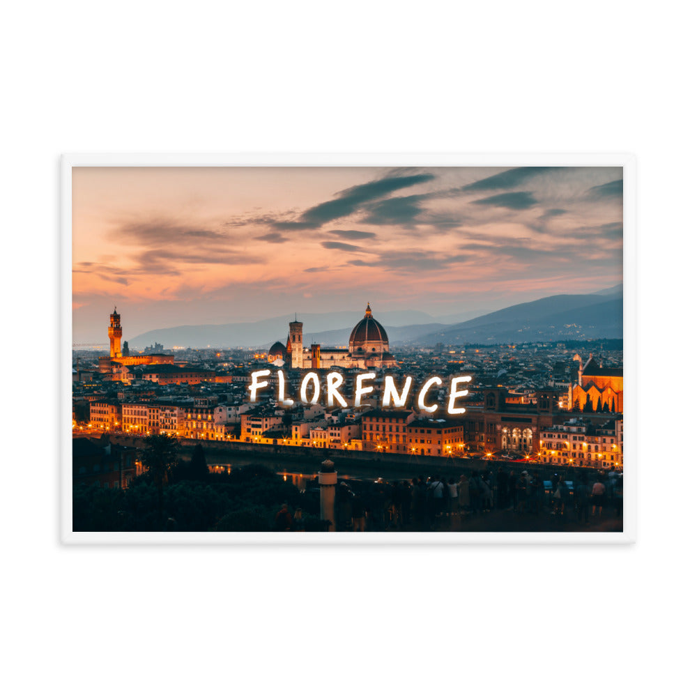 Florence in Text Framed Print
