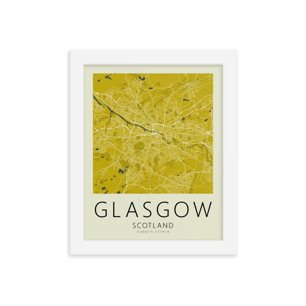 Glasgow Map Framed Print