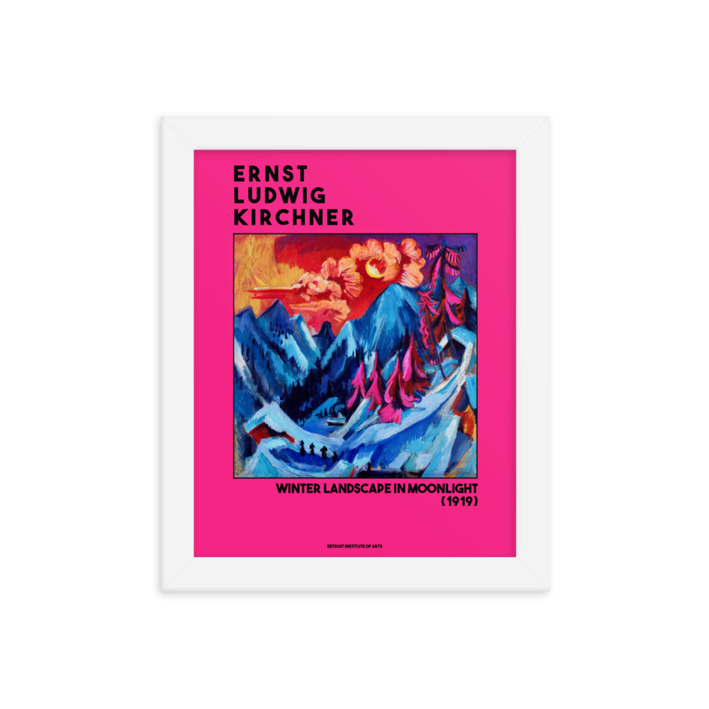 Winter Landscape in Moonlight by Ernst Ludwig Kirchner Framed Print