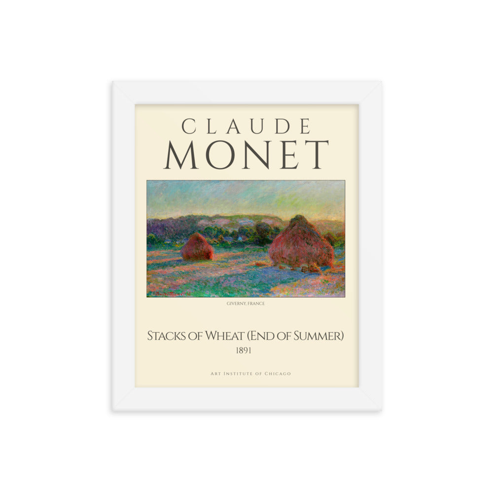 Stacks of Wheat (End of Summer) by Claude Monet Framed Print