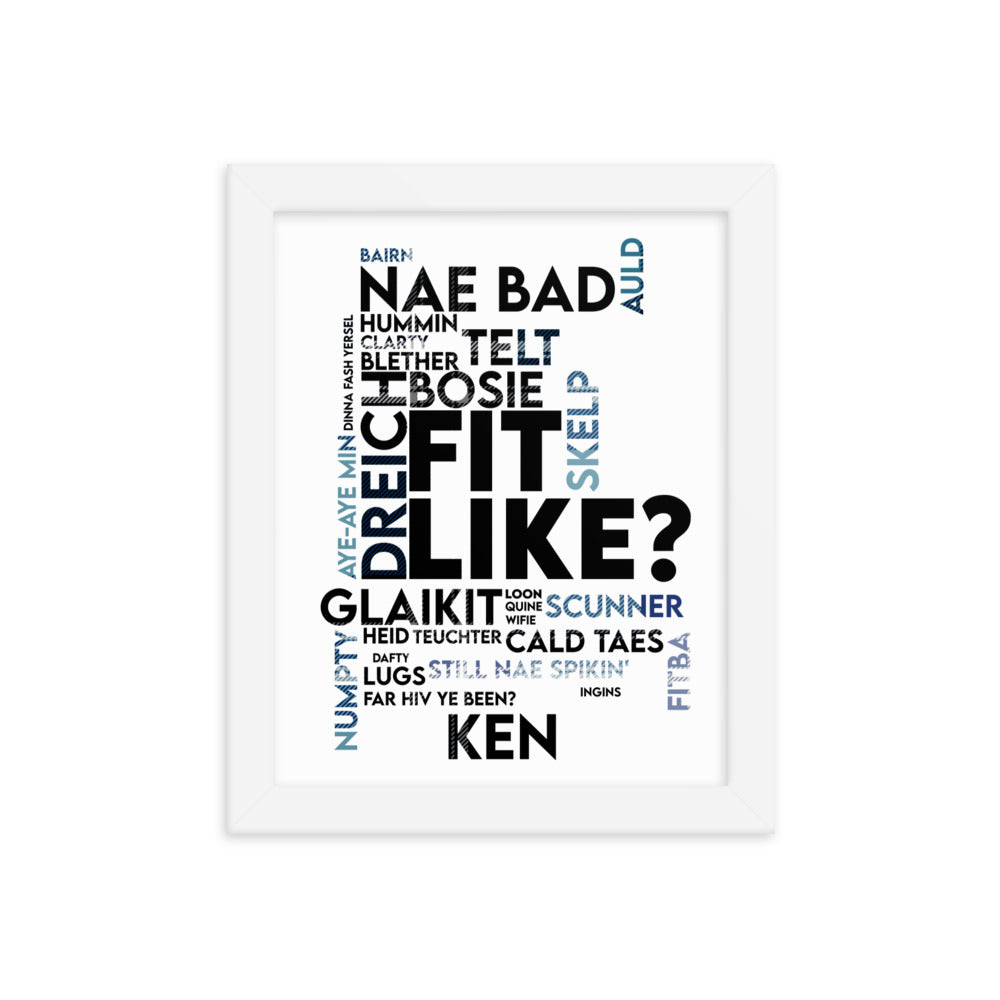 Doric Slang Words Framed Print