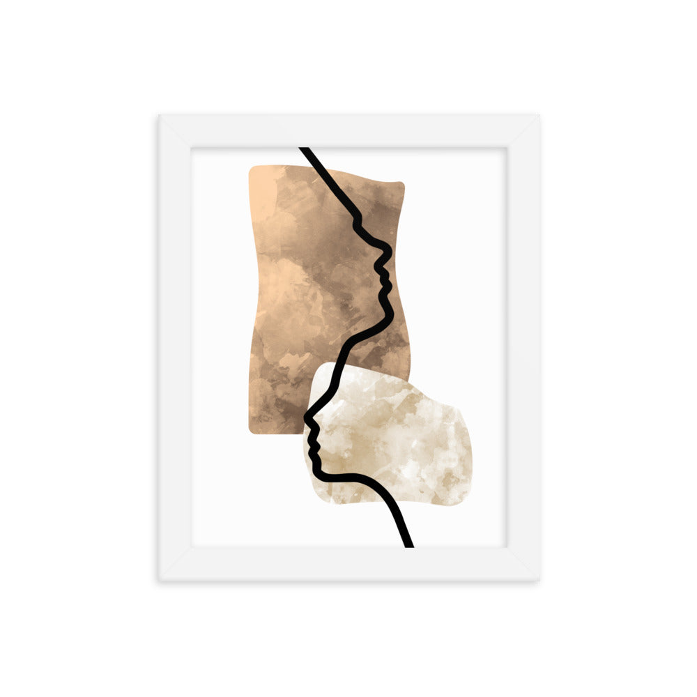 Double Face Line Art Framed Print