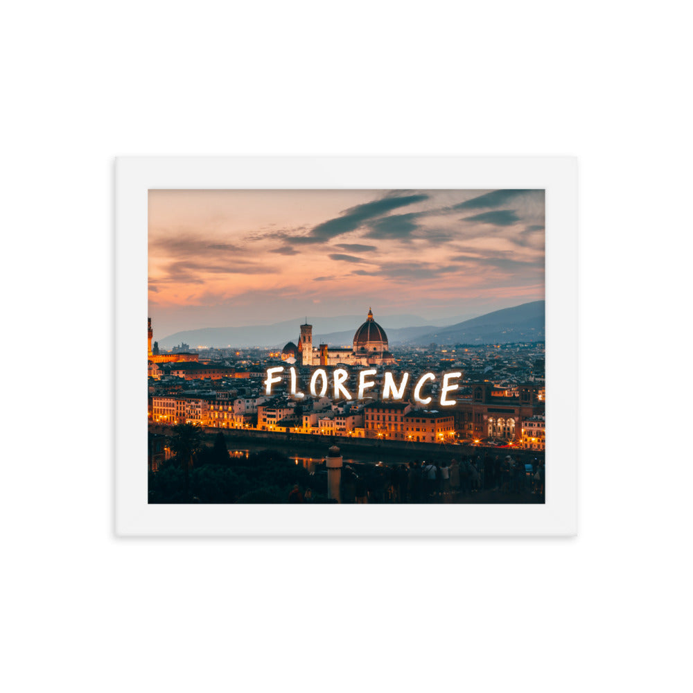 Florence in Text Framed Print