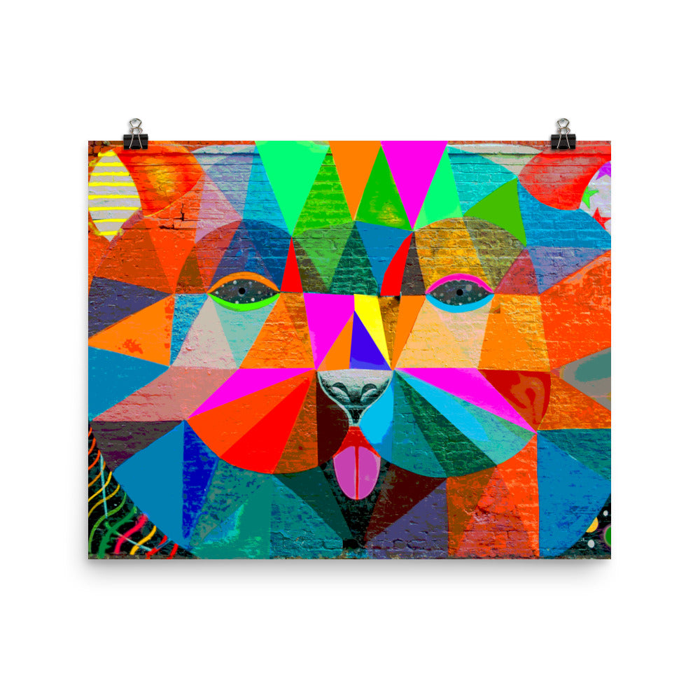 Lost in Colour Bear Mural Poster Print