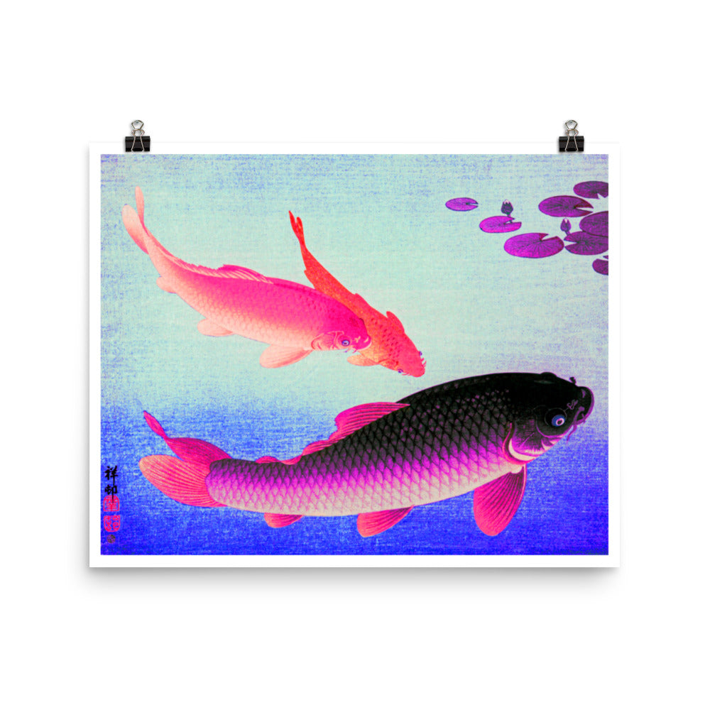 Common and Golden Carp (1935) by Ohara Koson Poster Print