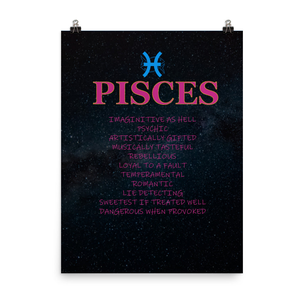 Pisces Star Sign Poster Print
