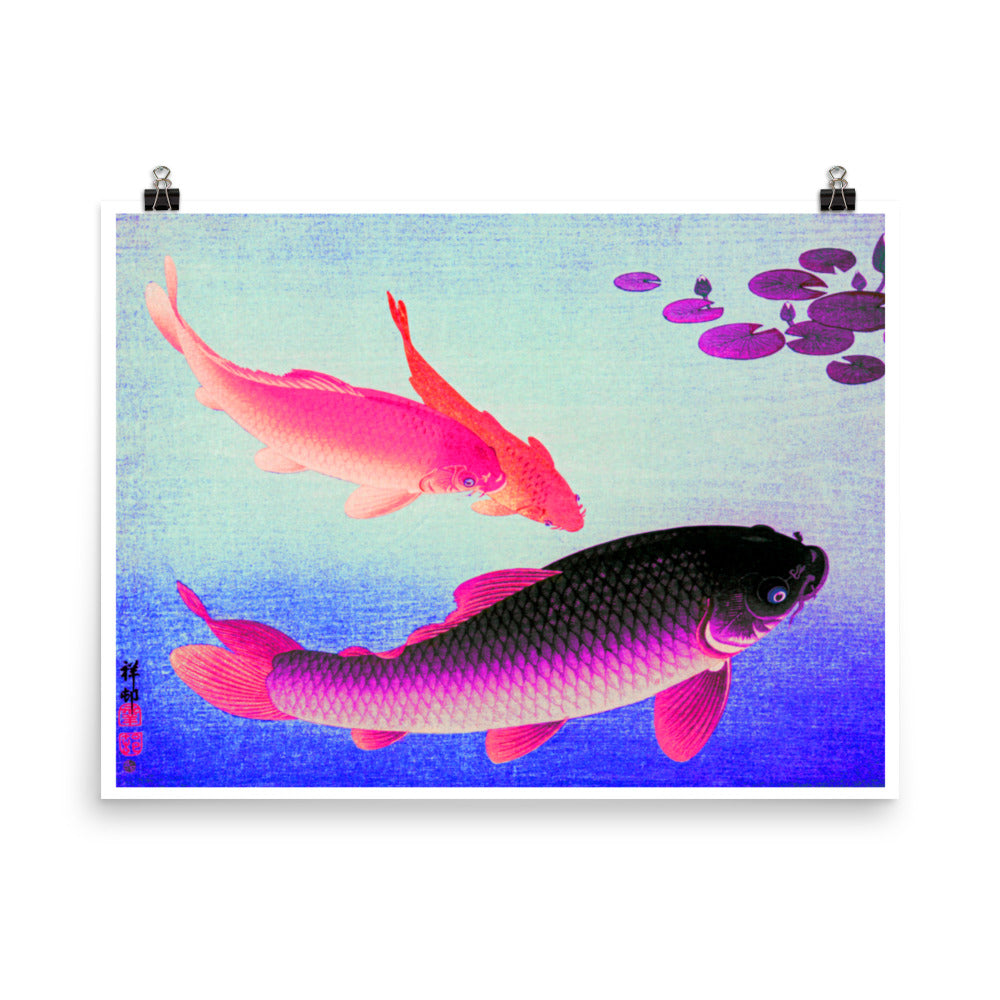 Common and Golden Carp (1935) by Ohara Koson Poster Print