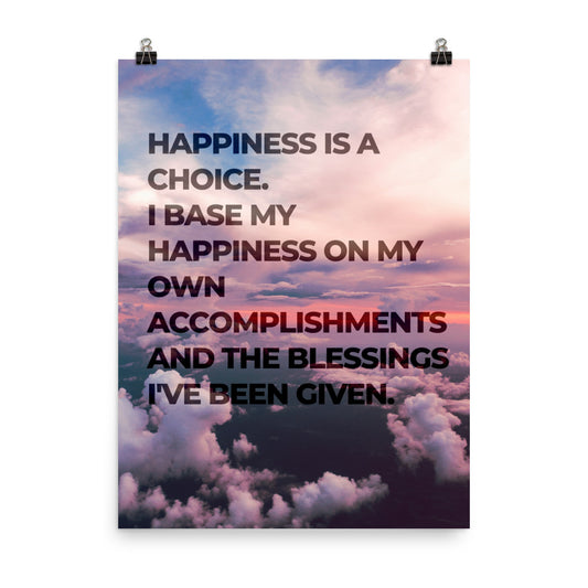 happiness is a choice affirmation wall art 