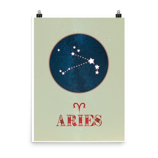 aries star sign zodiac poster wall art print 