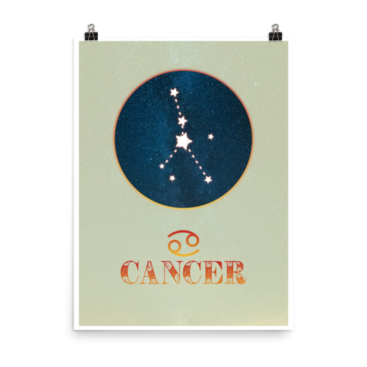 cancer zodiac star sign poster wall art print 