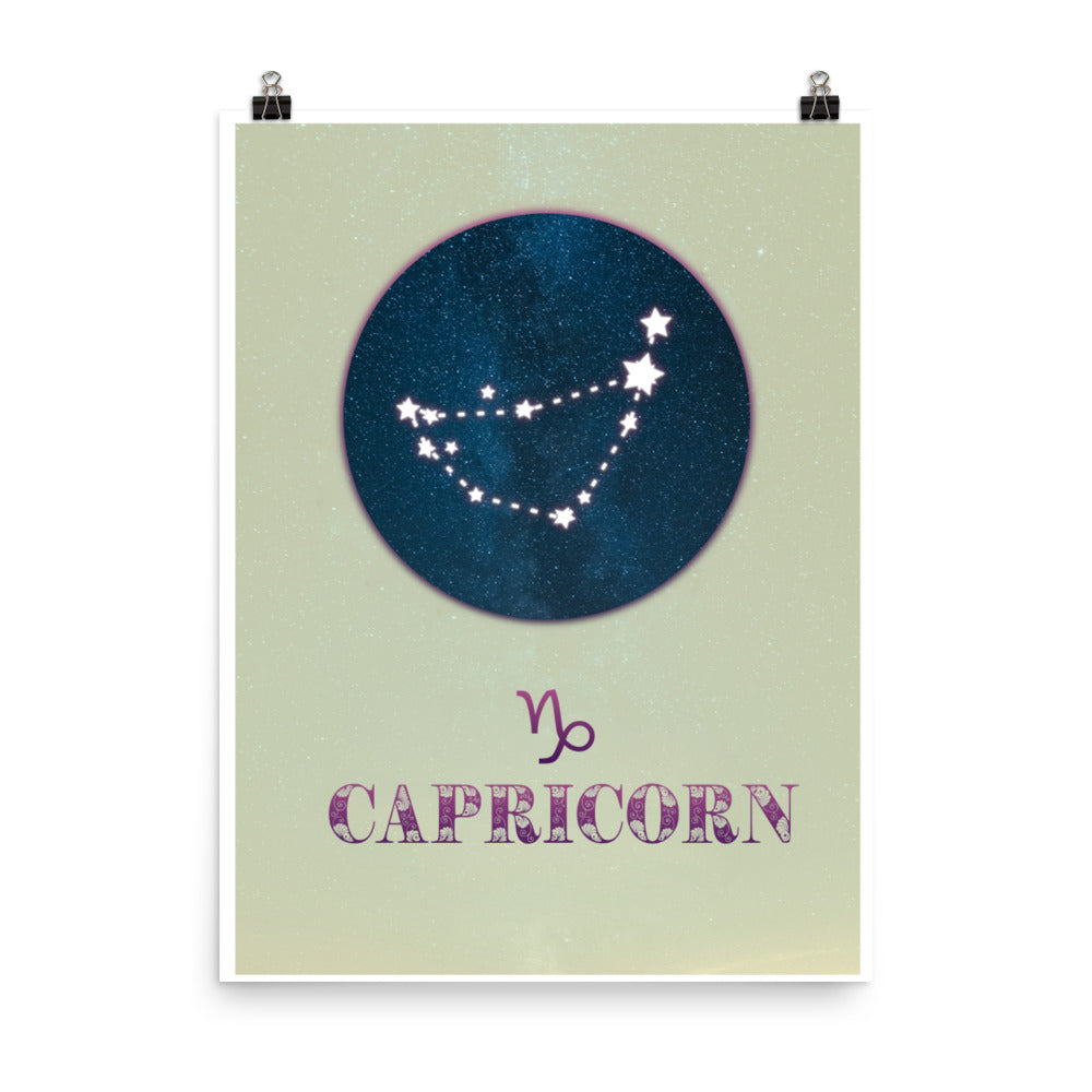 Capricorn zodiac star sign poster wall art print