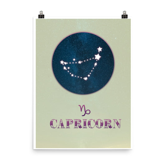 Capricorn zodiac star sign poster wall art print 