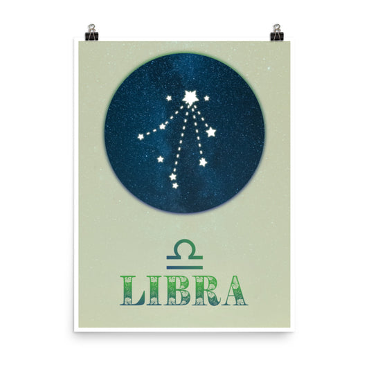 Libra zodiac star sign poster wall art print