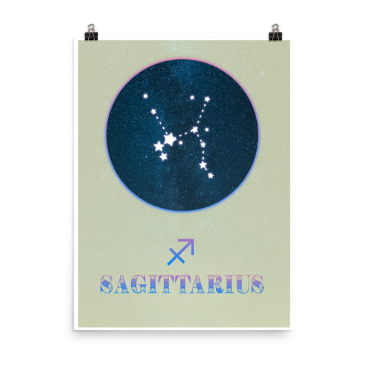 Sagittarius zodiac star sign poster wall art print