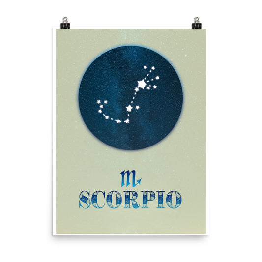 Scorpio zodiac star sign poster wall art print