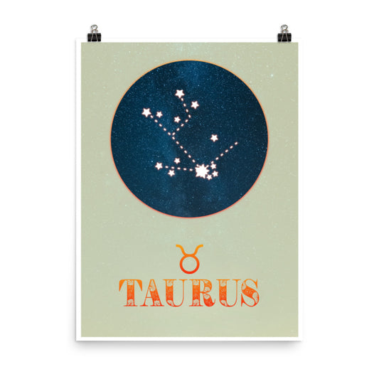 taurus zodiac star sign poster wall art print