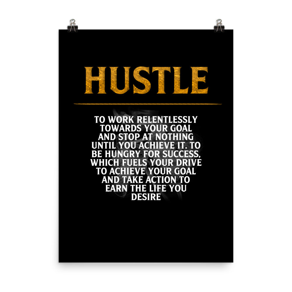 Hustle Motivational Poster Print