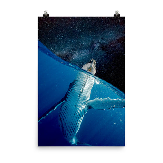 Whale in Space Poster Print