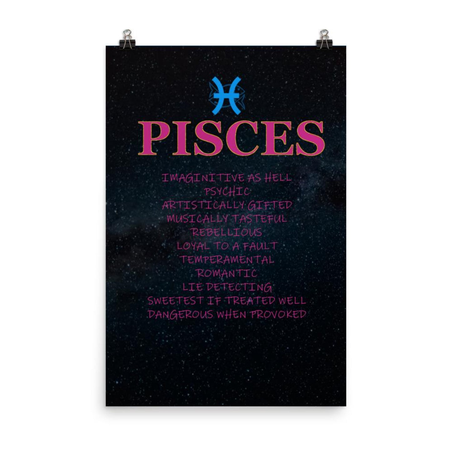 Funny description of a Pisces poster print